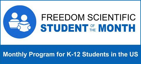 Image of the Freedom Scientific Student of the Month program logo