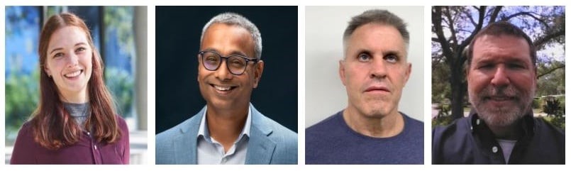 Meet the Judges. Roxana Fischer, Product Manager, Sriram Ramanathan, Director of Software Engineering, Brett Lewis, Senior Software Engineer, and Carl Wise, Director of Software Engineering. 